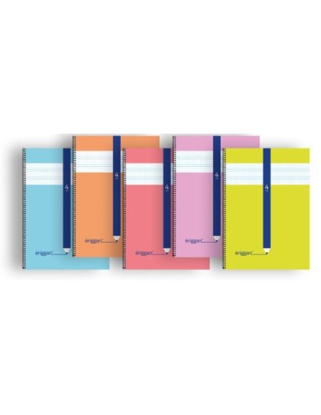 Paq 10 cuaderno espiral fº 40h 70g 4mm cuadrovia tapa basica eriggan